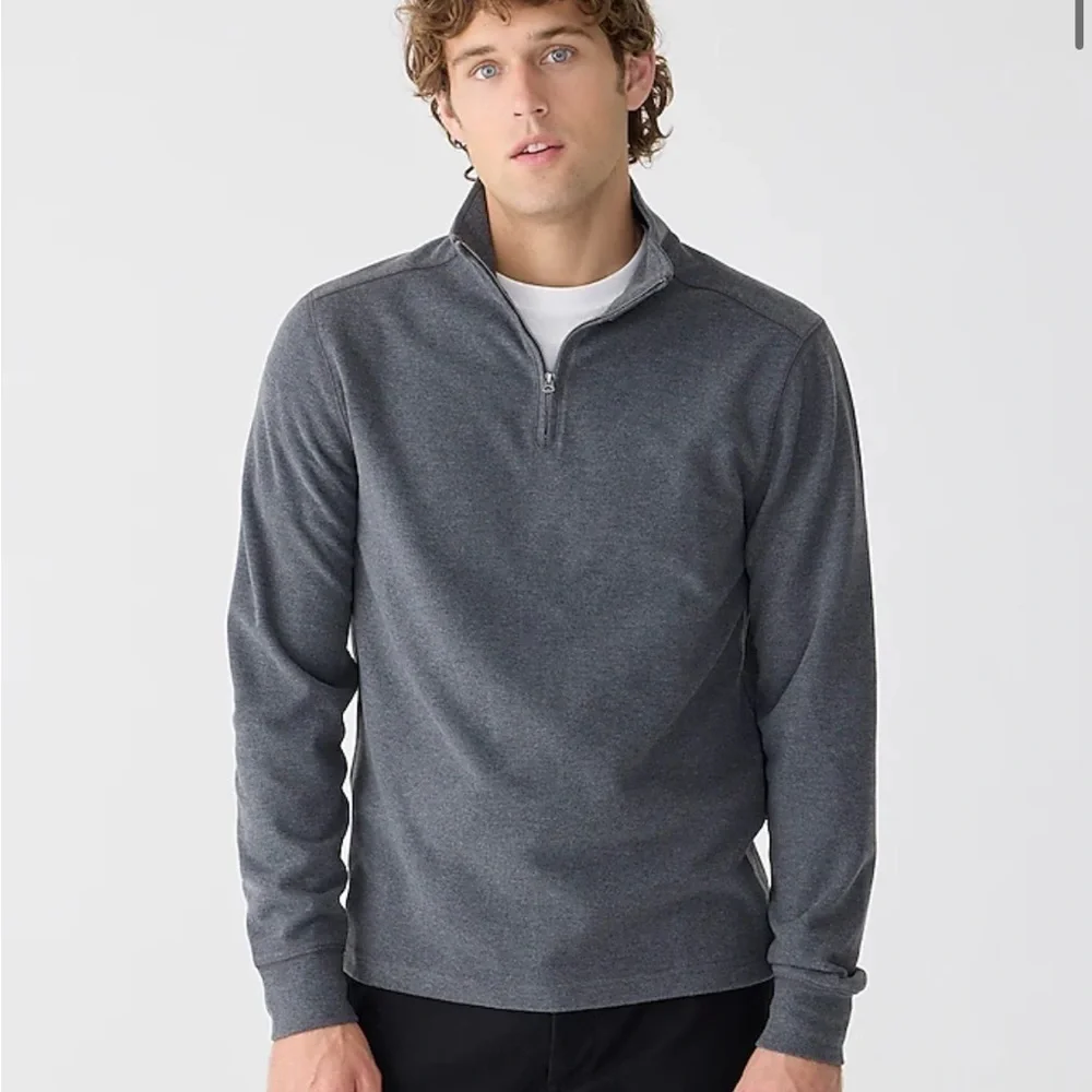 NWOT j crew heather flannel Seaboard soft-knit half-zip pullover